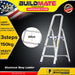 BUILDMATE Powerhouse Step Aluminum Ladder 150kg Capacity Heavy Duty Step Stool Folding Anti-Slip Stepladders - PHHT