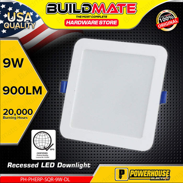 BUILDMATE Powerhouse / Lighthouse 9W 6" Inch Recessed Downlight Square Type Down Light Day Light / Warm White Panel LED Light Ceiling Light PHERP-SQR-9W-DL - PHE