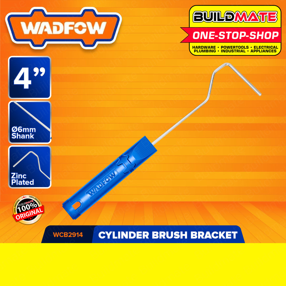 WADFOW 4" Inch Paint Cylinder Brush Bracket Paint Roller Holder Roller