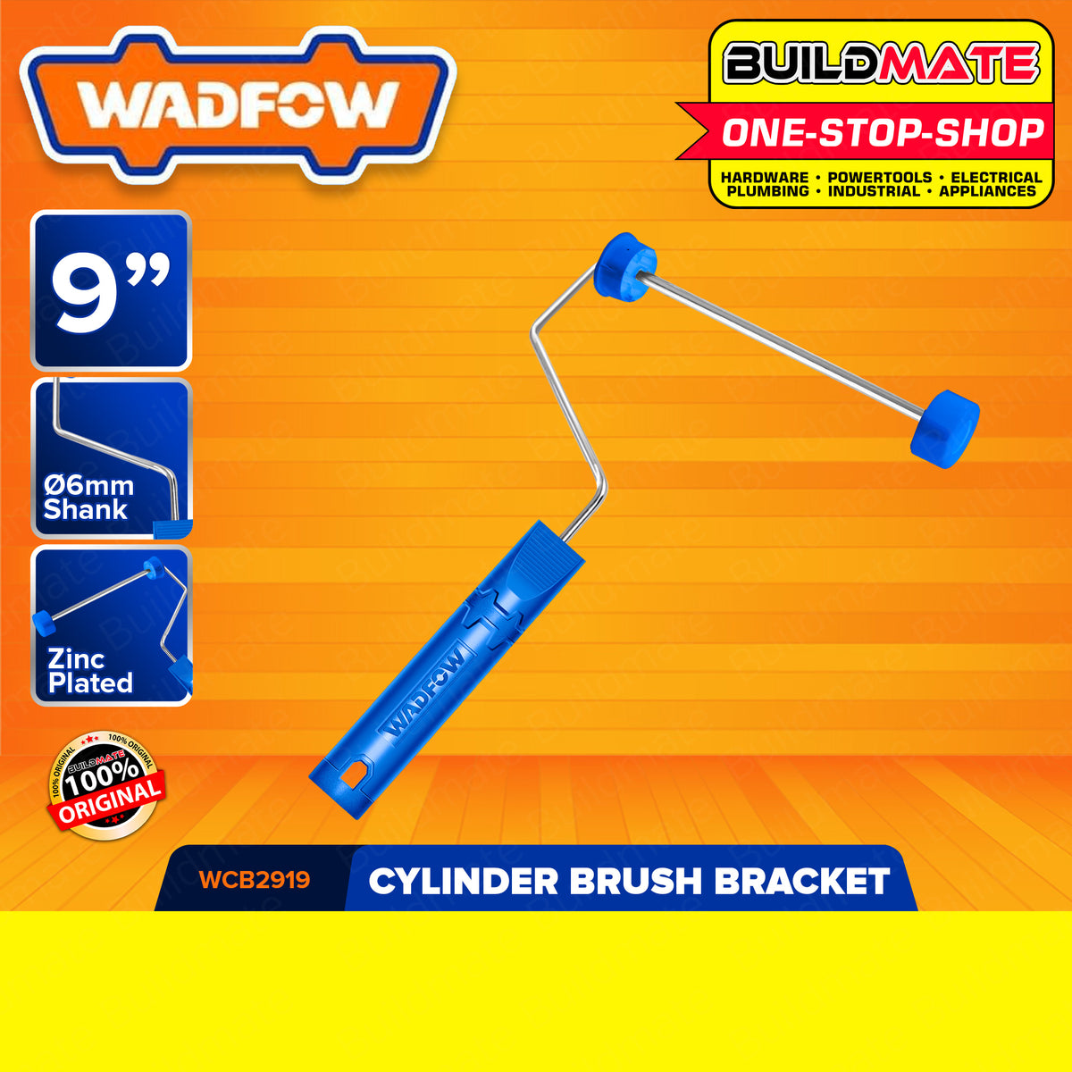 WADFOW 9" Inch Paint Cylinder Brush Bracket Paint Roller Holder Frame