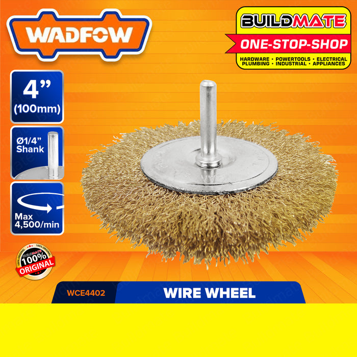 BUILDMATE Wadfow Wire Cup Brush Set 1/4" Shank 3" | 4" INCH [SOLD PER SET] Wire Wheel Crimped Brushes For Angle Grinder Surface finishing Tools WCE4401 | WCE4402 • WHT
