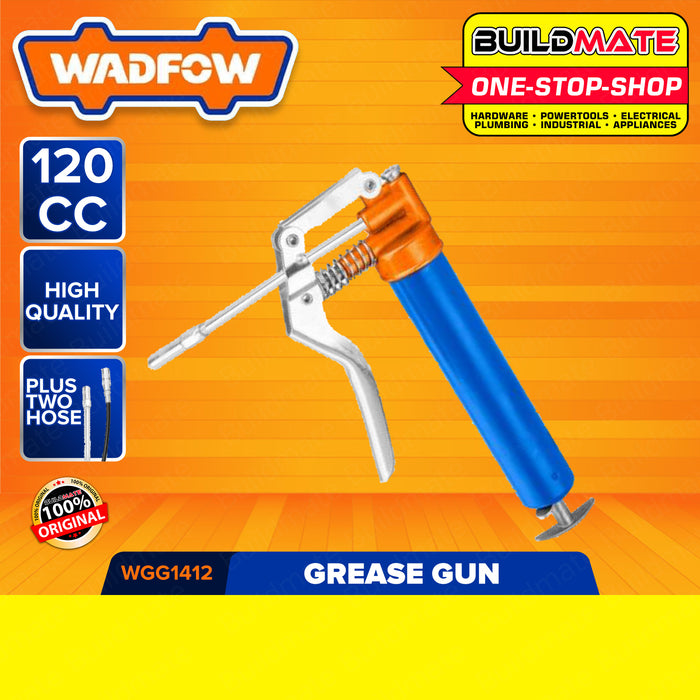 BUILDMATE Wadfow Grease Gun Pump 120CC | 400CC [SOLD PER SET] Manual Tube Grease Gun Greasing Tools with Flexible Hose Lever Metallic Bend Spout Action Grease Gun Automotive Grease Gun WGG1412 | WGG2540 • WHT