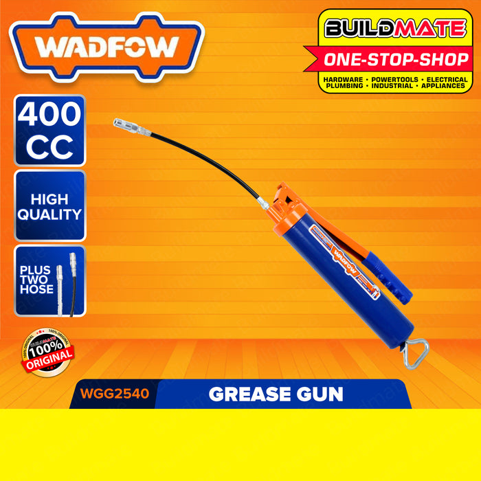 BUILDMATE Wadfow Grease Gun Pump 120CC | 400CC [SOLD PER SET] Manual Tube Grease Gun Greasing Tools with Flexible Hose Lever Metallic Bend Spout Action Grease Gun Automotive Grease Gun WGG1412 | WGG2540 • WHT