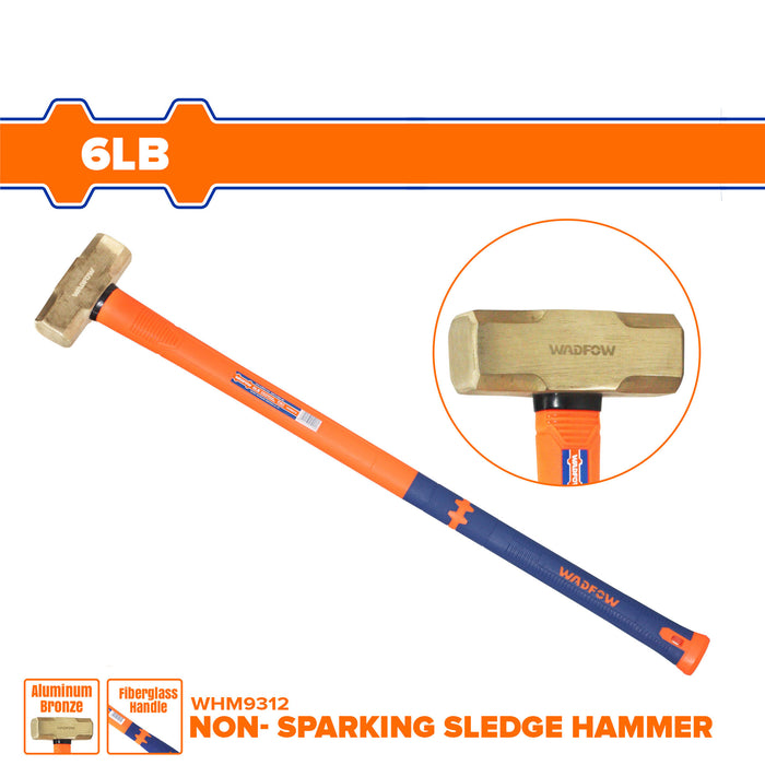 BUILDMATE Wadfow Non-Sparking Sledge Hammer Stoning Maso 3LB - 8LB Fiberglass Handle Large Tool for Wall Smashing - WHT