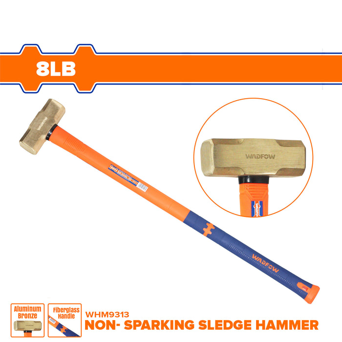 BUILDMATE Wadfow Non-Sparking Sledge Hammer Stoning Maso 3LB - 8LB Fiberglass Handle Large Tool for Wall Smashing - WHT