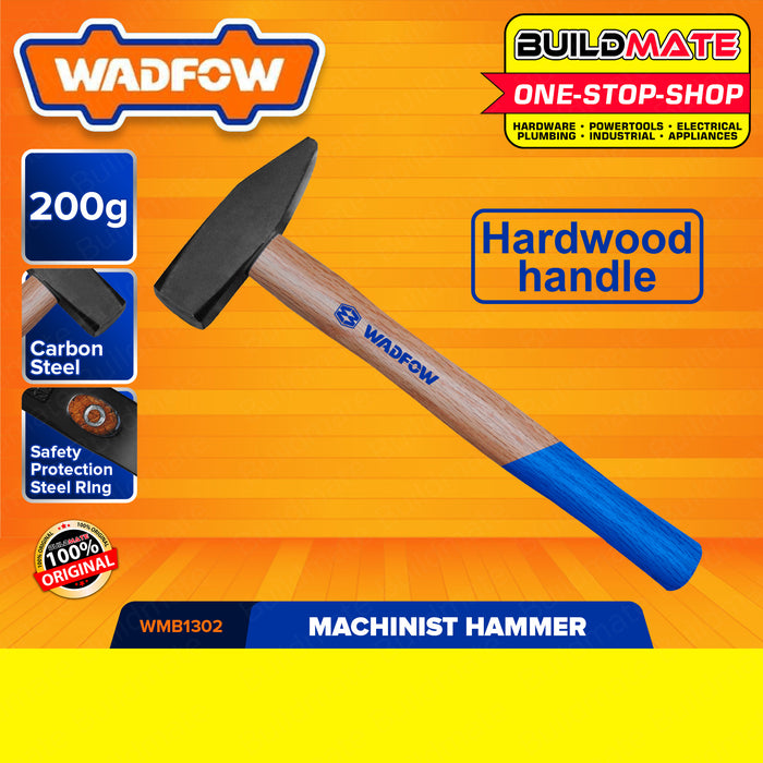 WADFOW 200g Machinist Hammer Hardwood Handle Drop-forged Hammerhead Steel WMB1302 •BUILDMATE• WHT