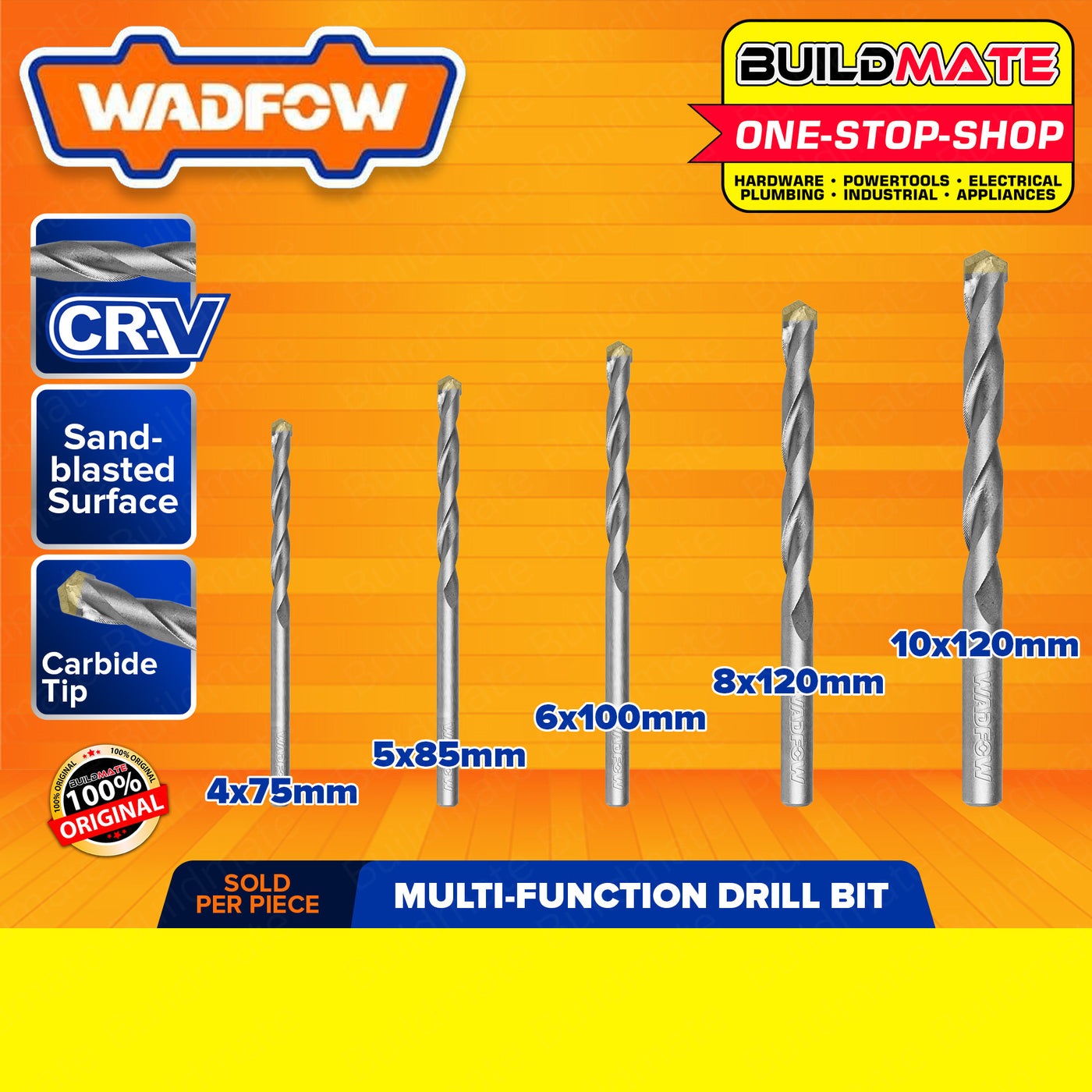 BUILDMATE Wadfow Multi-Function Drill Bit 4mm To 10mm Alloy Triangle D ...