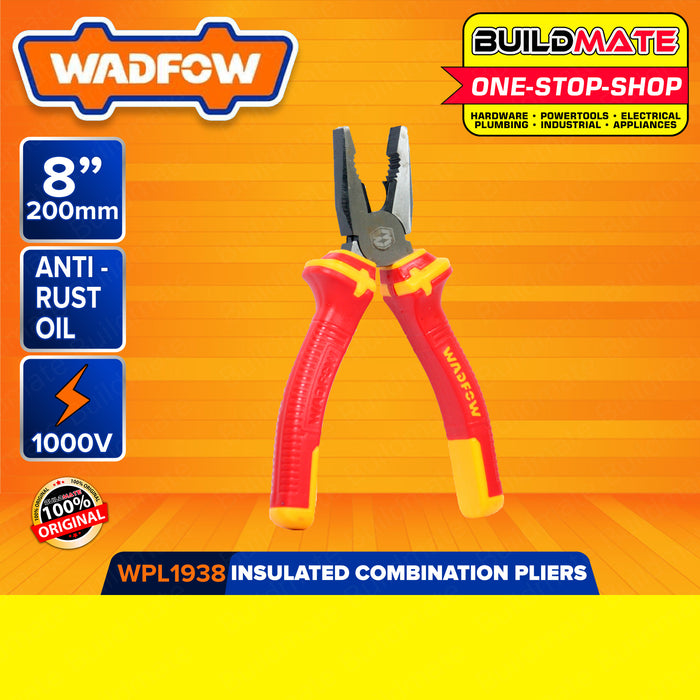 BUILDMATE Wadfow Insulated Combination Pliers 6" | 7" | 8" Inch [SOLD PER PIECE] Multifunctional Cutting Wire Stripping Crimping for Electricians Hand Tools • WHT