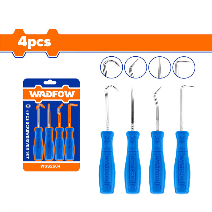 BUILDMATE Wadfow 4PCS/SET Pick and Hook Mini Lock Oil Seal Remover Tool Gasket Scraping WSS2604 WHT