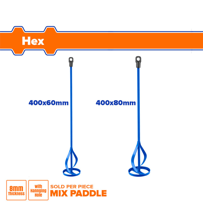 BUILDMATE Wadfow Mix Paddle 60MM / 80MM Diameter Stirring Mixing Rod Mixer Rubber Hanging Hole WHT