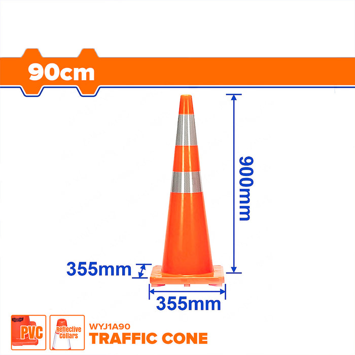 WADFOW 90CM Reflective Collars PVC Traffic Cone WYJ1A90 •BUILDMATE• WHT
