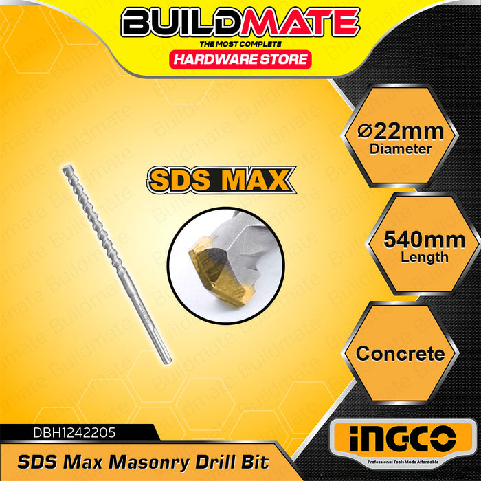 BUILDMATE Ingco SDS Max Masonry Hammer Drill Bit for Concrete Brick Stone Heavy Duty Drilling Bit SOLD PER PIECE - IHT
