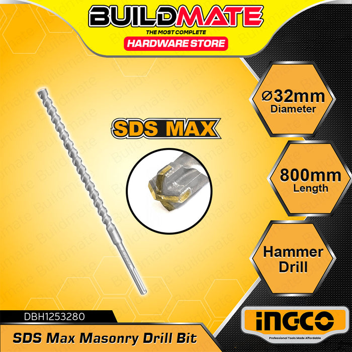BUILDMATE Ingco SDS Max Masonry Hammer Drill Bit for Concrete Brick Stone Heavy Duty Drilling Bit SOLD PER PIECE - IHT