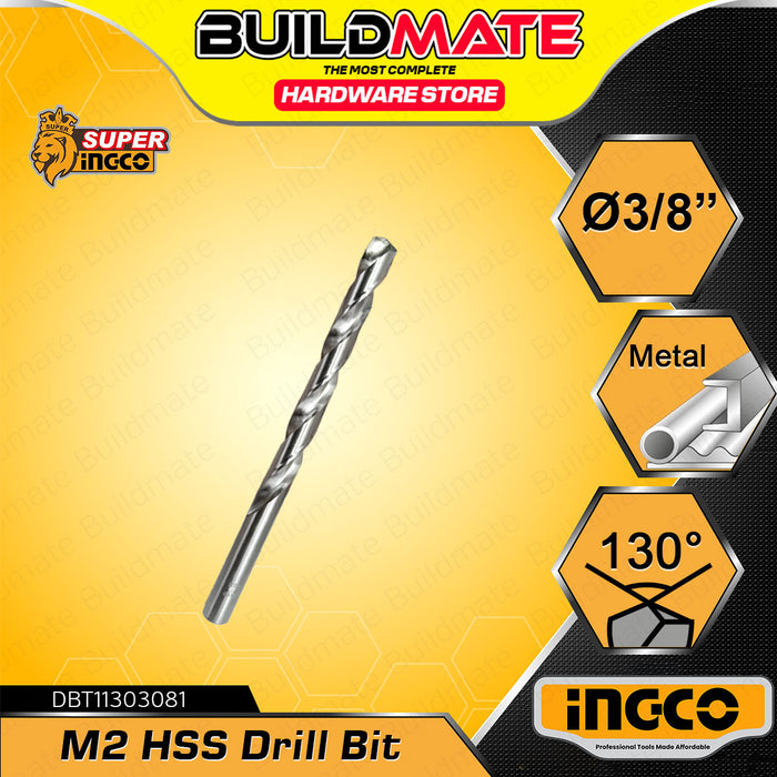 BUILDMATE Ingco M2 HSS Drill Bit 130° Tip Angle Metalworking Twist Drilling Bit for Metal SOLD PER PIECE - IHT