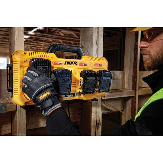 BUILDMATE x DEWALT 18V XR 4-Port Fast Charger | Charges 4 Batteries, ToughSystem Mountable DCB104-QW