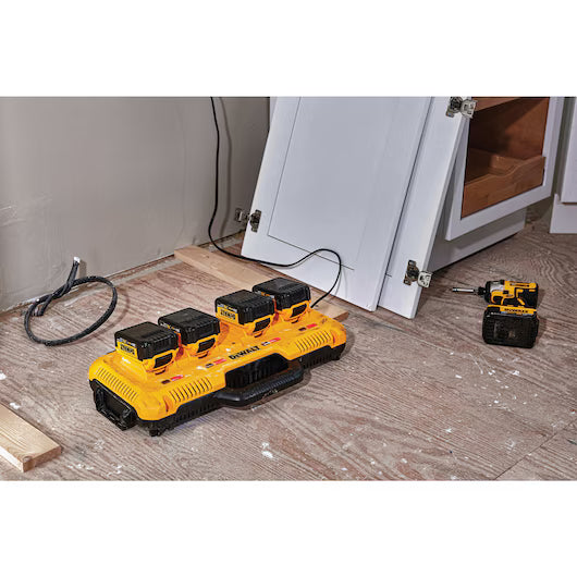 BUILDMATE x DEWALT 18V XR 4-Port Fast Charger | Charges 4 Batteries, ToughSystem Mountable DCB104-QW