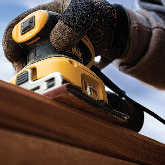 BUILDMATE x DEWALT 230W 1/4 Sheet Orbital Sander | 14,000 OPM, 1.6mm Orbit, Dust Bag DWE6411-B1