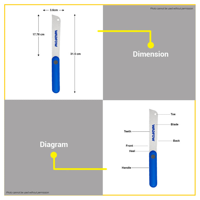 BUILDMATE Wadfow Dovetail Pull Saw 180mm 14TPI with Detachable Blade Woodworking Detailed Trimming Flush Cutting WHW9G07 - WHT