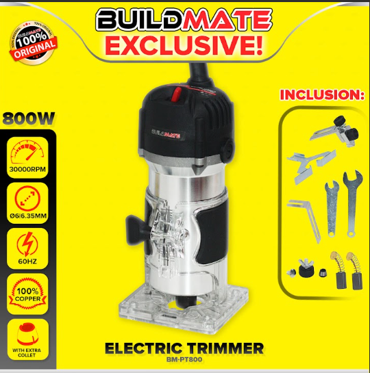 BUILDMATE Brand / SHIMARU Electric Wood Palm Trimmer Router 450W / 800W Compact Wood Edge Trim Woodworking Trimming Tool