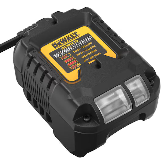 BUILDMATE x DEWALT 12V/20V XR Compact Charger | 2A Fast Charge, Corded, 120V Plug DCB1102-B1