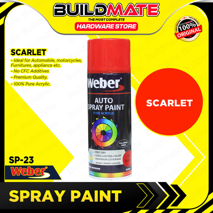 BUILDMATE Weber / Bosny Auto Spray Paint 400ml Fast Drying Pure Acrylic Color Sprayer Paint Automotive Finishes SOLD PER PIECE