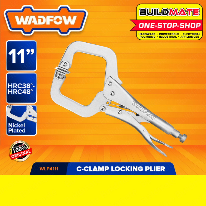 WADFOW C Clamp Locking Plier 11" Inches Carbon Steel C-Pliers Welding Hole Jig Clamps WLP4111 WHT