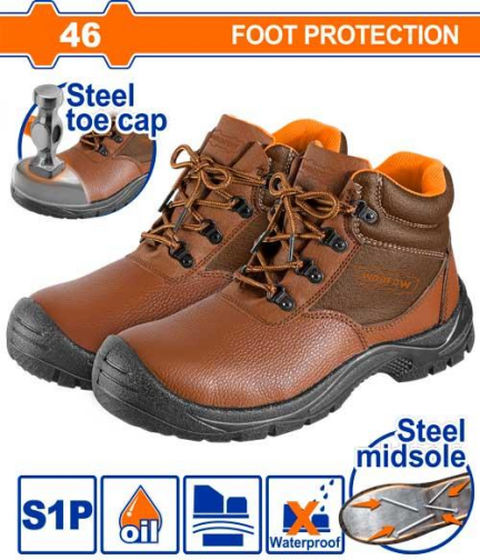 WADFOW Safety Boots Size 44, 45, & 46 Use for Work Protection, Steel Toe & Midsole WSB6544 WSB6545 WSB6546 WHT - BUILDMATE