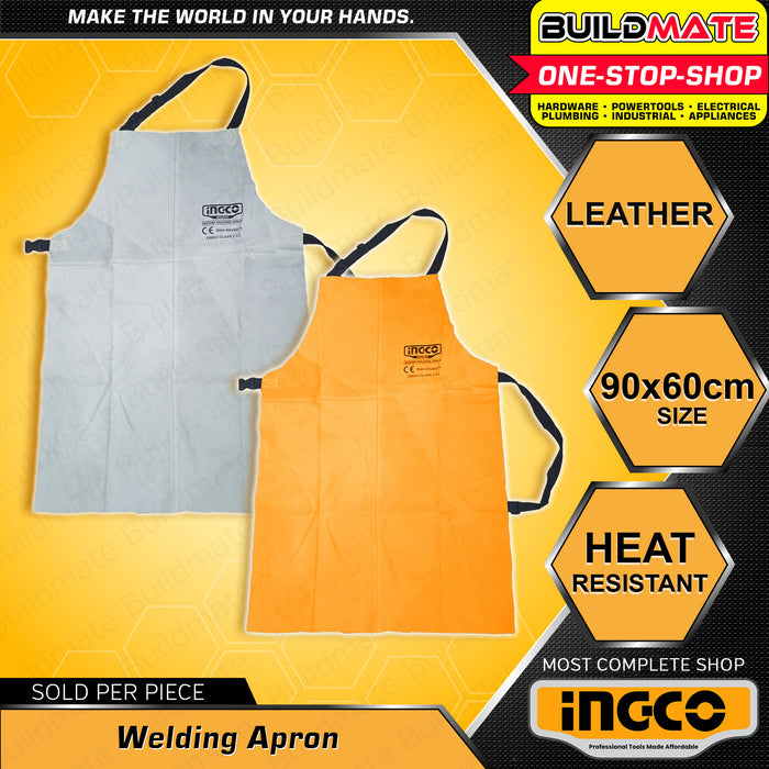 BUILDMATE Ingco Leather Welding Apron 90x60cm Gray | Brown [SOLD PER PIECE] Leather Apron Protective Apron Safety Apron Work Apron Workshop Apron HGVA01 | HGVA03 • IHT