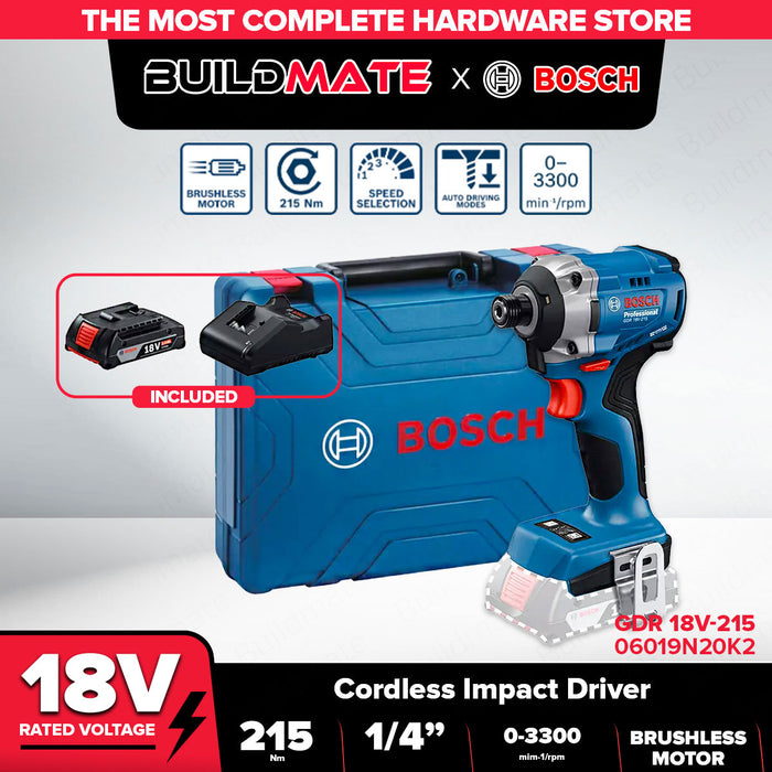 BOSCH Cordless Impact Wrench Brushless 215Nm GDR Set and Solo BLC