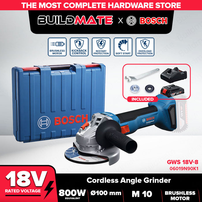 BOSCH Brushless Cordless Angle Grinder GWS 18V-8 Solo and Kit BLC