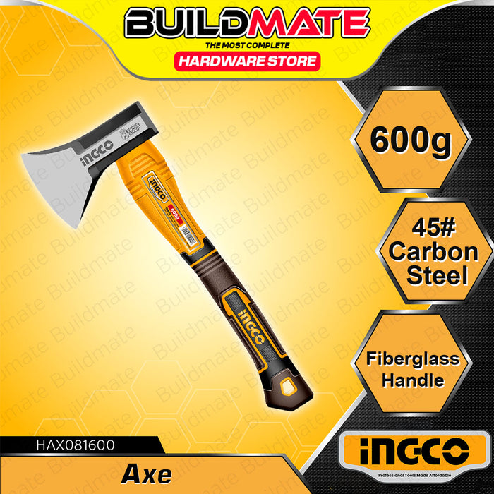 BUILDMATE Ingco Axe Hatchet Log Cutter 600g / 800g Tomahawk Chopping Hand Axe Wood Cutting for Splitting and Kindling - IHT