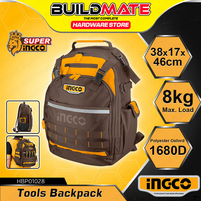 BUILDMATE Ingco Tools Backpack Heavy Duty Electrician Tool Kit Storage Organizer Carrier Bag Technician Rucksack Back Pack - IHT