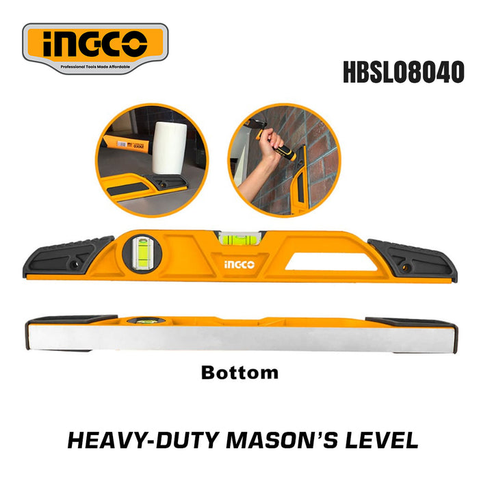 BUILDMATE Ingco Industrial Mason's Level 24.5cm / 40cm Aluminum Leveling Tool SOLD PER PIECE HBSL08030 HBSL08040 IHT