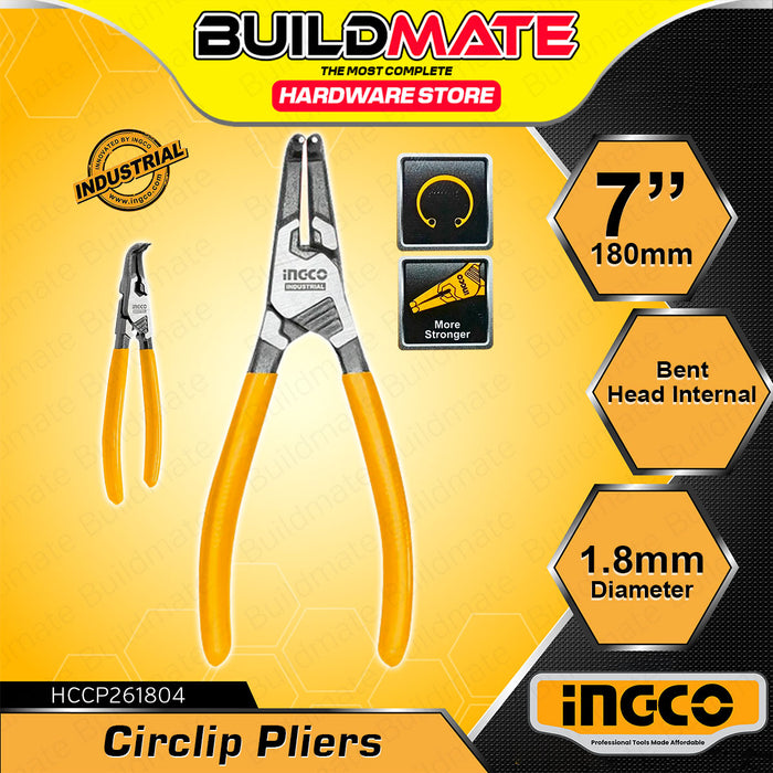 BUILDMATE Ingco 7" Inch Circlip Pliers 180mm External / Internal Retaining Snap Ring Plier SOLD PER PIECE - IHT