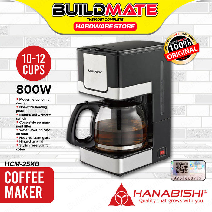 BUILDMATE Hanabishi Coffee Maker 10-12 Cups Water Capacity Drip Coffee Machine HCM-25XB