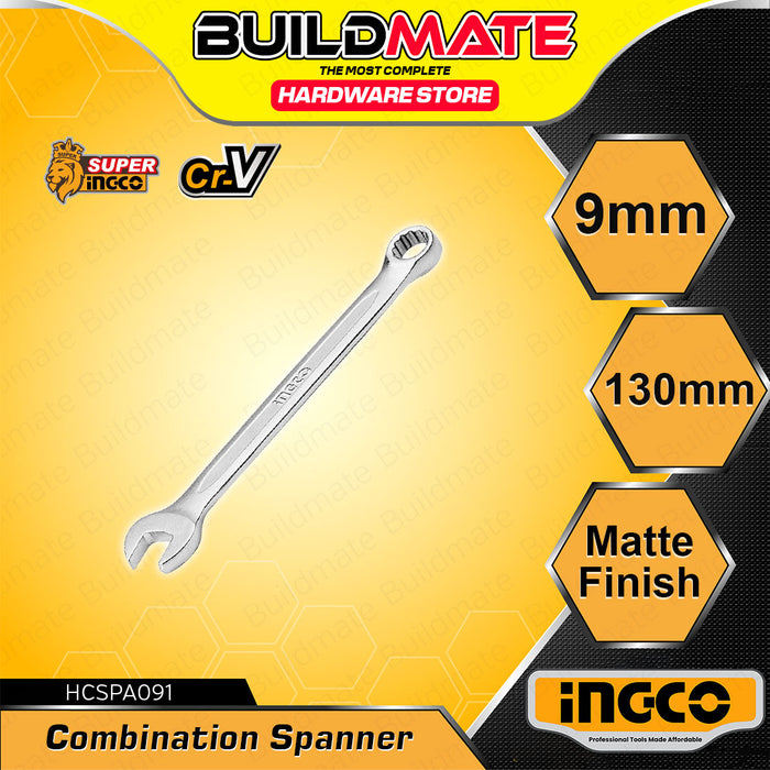 BUILDMATE Ingco Combination Spanner Wrench 6MM - 32MM Cr-V Matte Finish Open End Wrench Hand Tool SOLD PER PIECE - IHT