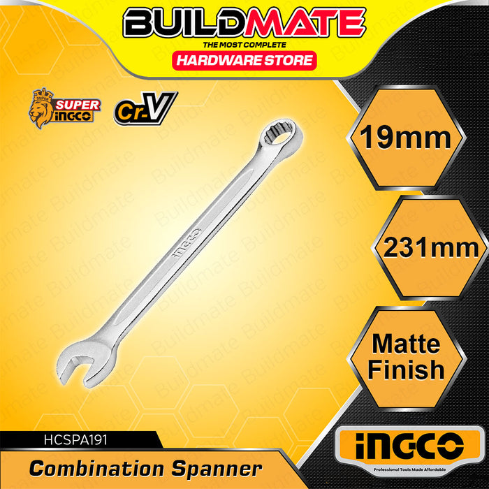 BUILDMATE Ingco Combination Spanner Wrench 6MM - 32MM Cr-V Matte Finish Open End Wrench Hand Tool SOLD PER PIECE - IHT