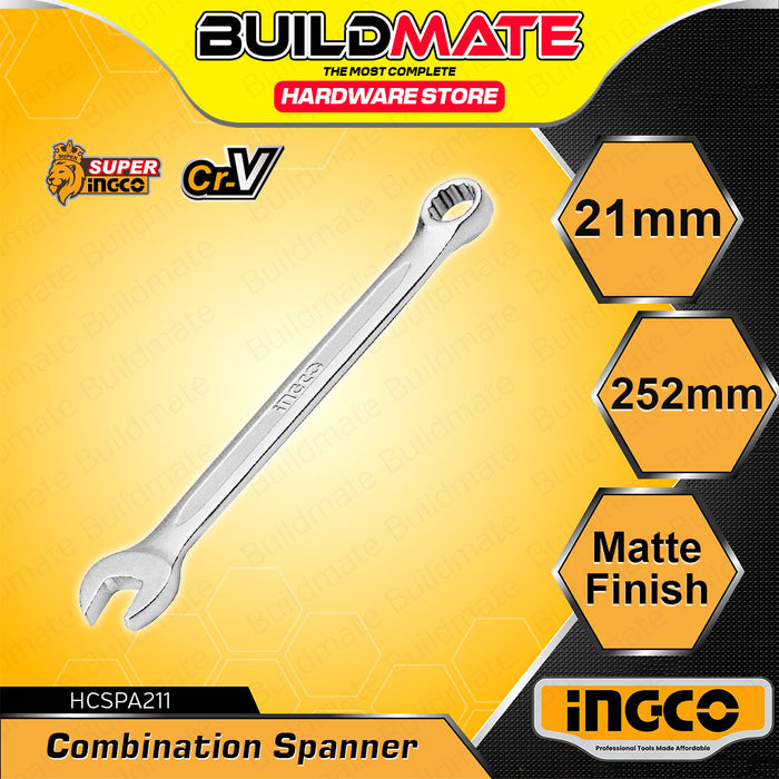 BUILDMATE Ingco Combination Spanner Wrench 6MM - 32MM Cr-V Matte Finish Open End Wrench Hand Tool SOLD PER PIECE - IHT