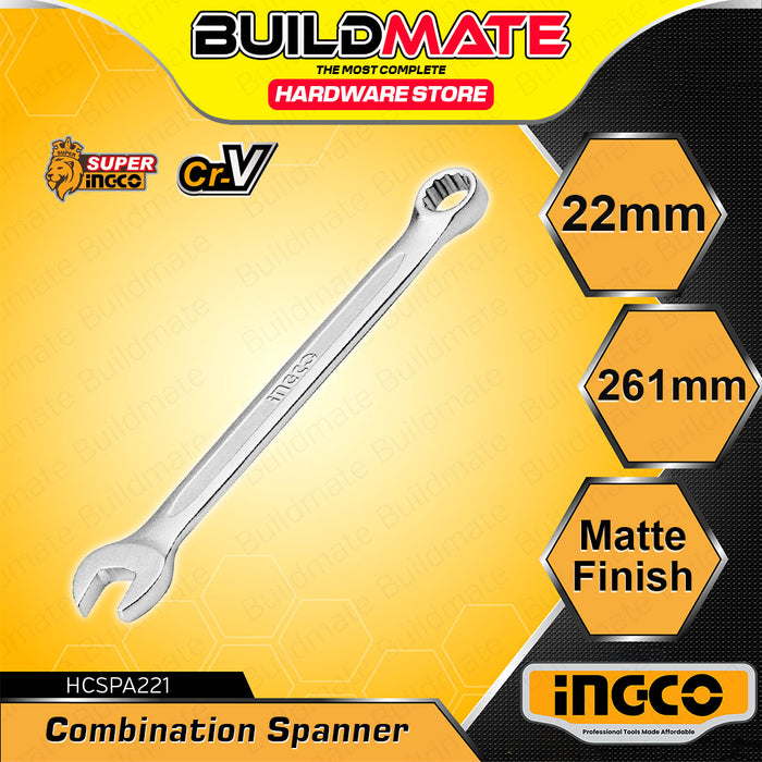BUILDMATE Ingco Combination Spanner Wrench 6MM - 32MM Cr-V Matte Finish Open End Wrench Hand Tool SOLD PER PIECE - IHT