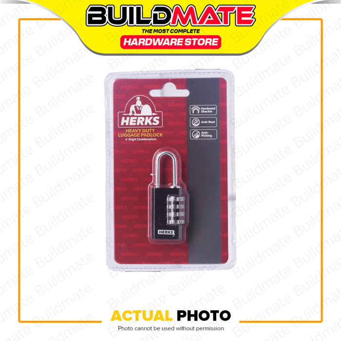 BUILDMATE Herks by Firefly Heavy Duty Luggage Padlock 3-Digit / 4-Digit Anti-Theft Combination Travel Bag Suitcase Baggage Combination Security Lock