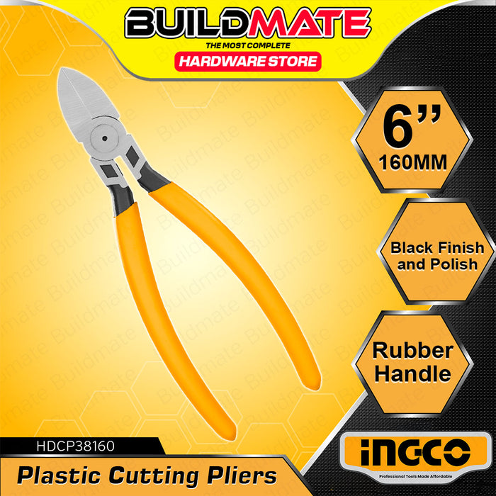 BUILDMATE Ingco Plastic Cutting Pliers 5" Inch / 6"Inch Black Finish and Polish SOLD PER PIECE SHDCP38140 | HDCP38160 - IHT
