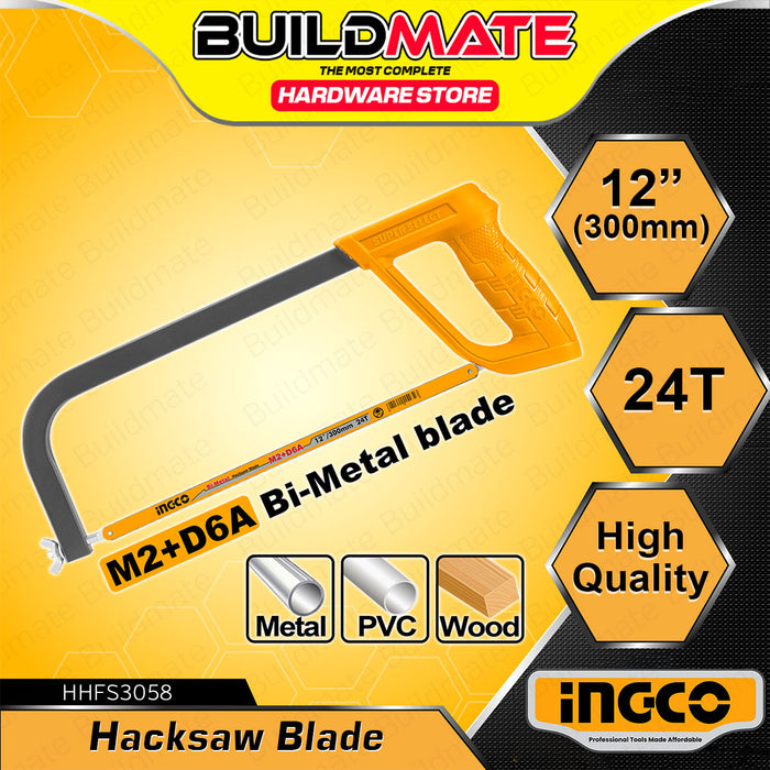 BUILDMATE Ingco Hack Saw Frame 12" Heavy Duty SOLD PER PIECE HHF3038 / HHFS3058 - IHT