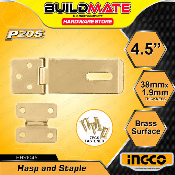 BUILDMATE Ingco Hasp and Staple 2.5" - 5.5" Safety Latches Anti-Theft Security Door Cabinet Lock Padlock Hasp Latch SOLD PER PIECE - IHT
