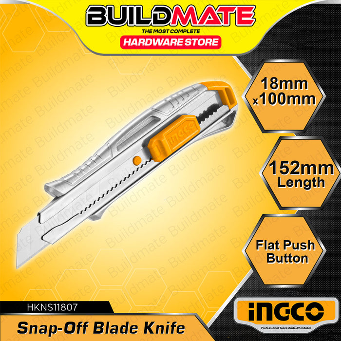 BUILDMATE Ingco Snap Off Blade Knife 18mmx100mm Craft Box Cutter Utility Blade Knife - IHT
