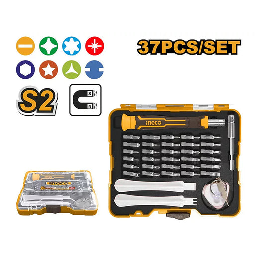 INGCO 37pcs/set Precision Screwdriver Set Suitable for Cellphone Repair HKSDB0378 IHT