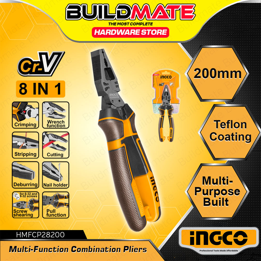 Buildmate Hardware BUILDMATE Ingco 8-in-1 Multi-Function Combination Pliers 8