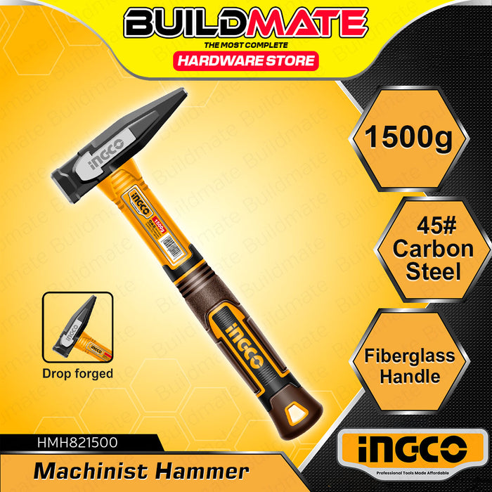 BUILDMATE Ingco Machinist Hammer 1000g / 1500g Heavy Duty Drop-Forged Machining Striking Hammer - IHT
