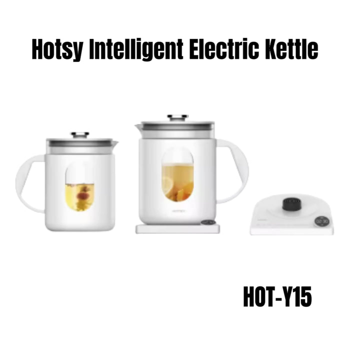 BUILDMATE x Hotsy HOT-Y15 Intelligent Electric Kettle 1.5L Glass | 8-Function Smart Touch Panel Auto Temperature Control 800W