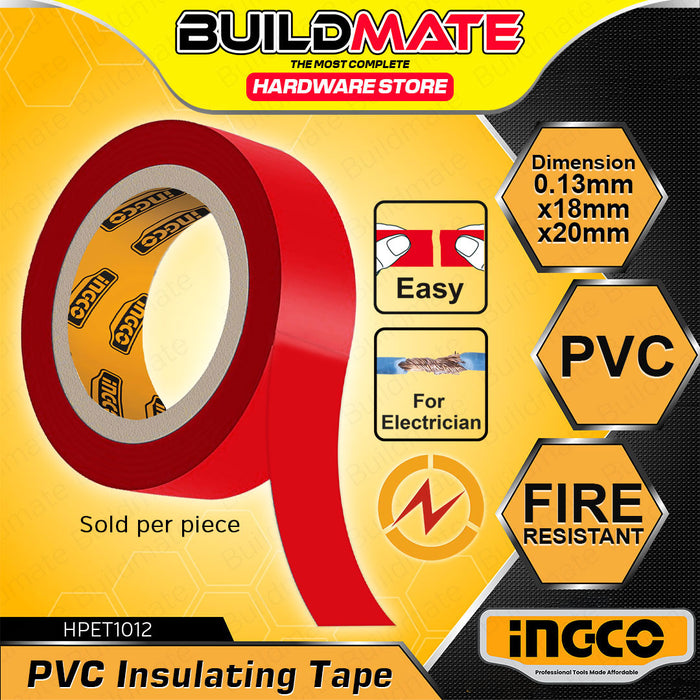 BUILDMATE Ingco PVC Insulating Tape 9.15M-20M Electricians Insulation Electrical Wiring Adhesive Weather-resistant Tape - IHT