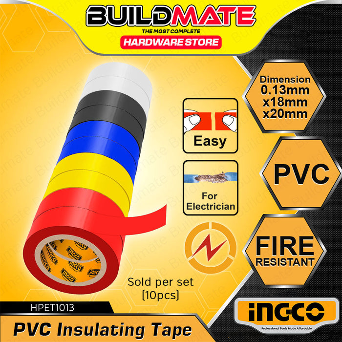 BUILDMATE Ingco PVC Insulating Tape 9.15M-20M Electricians Insulation Electrical Wiring Adhesive Weather-resistant Tape - IHT